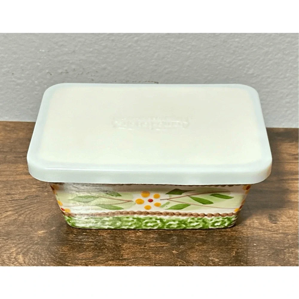 Temptations by Tara Presentable Ovenware Old World Green Small Loaf Pan w/ lid